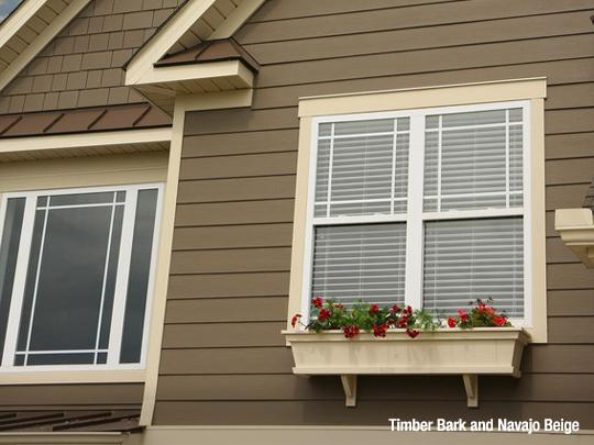 tan house with beige trim